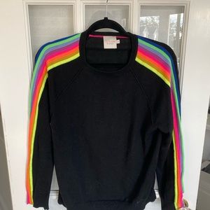 Brodie Cashmere Rainbow Sleeve black sweater